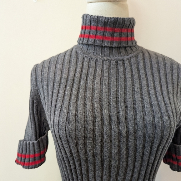 Vintage Abercrombie &Fitch Ribbed Turtleneck Sweater Y2K Preppy - Picture 2 of 11